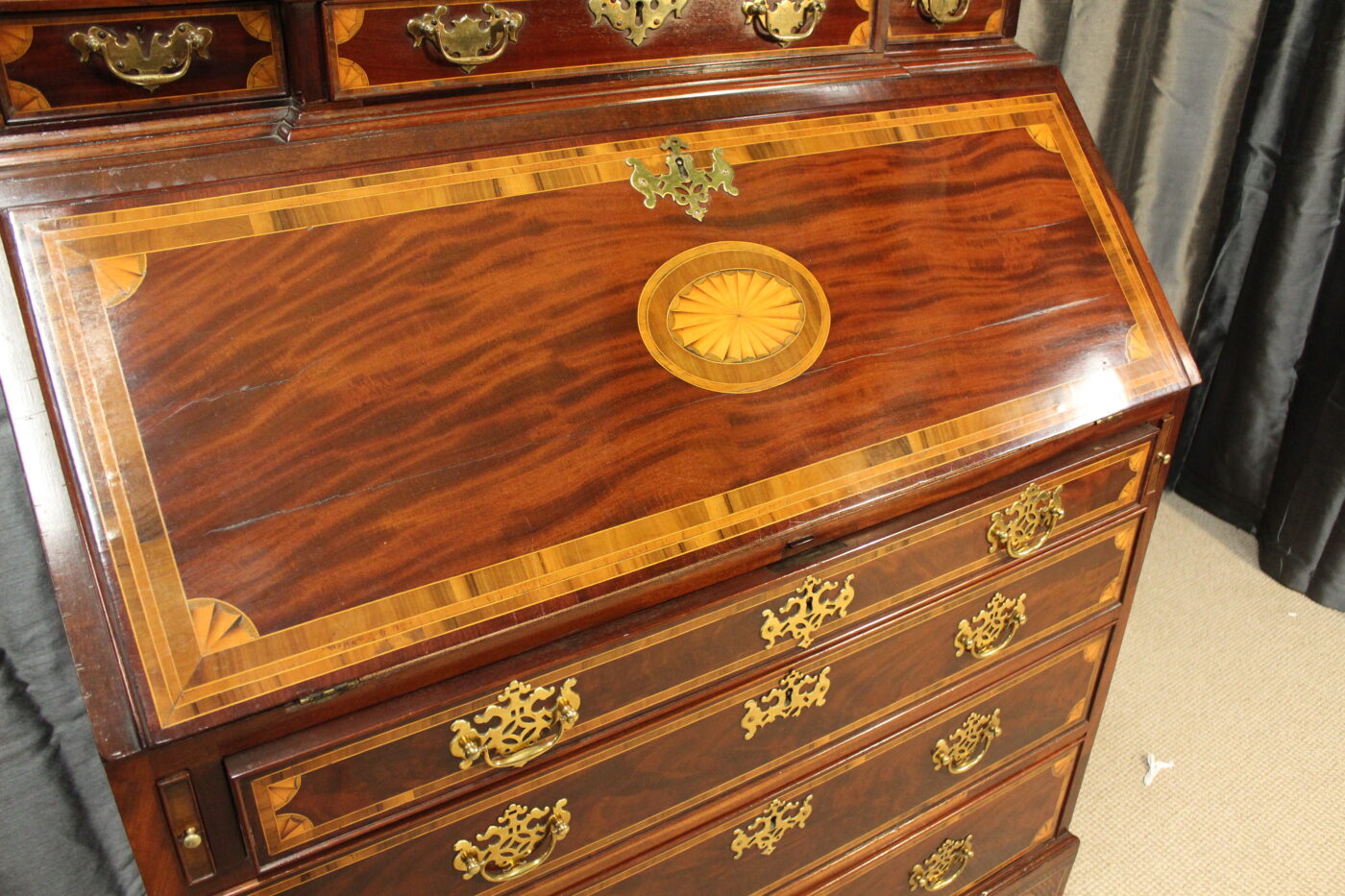 Mahogany Bureau Bookcase - Image 5