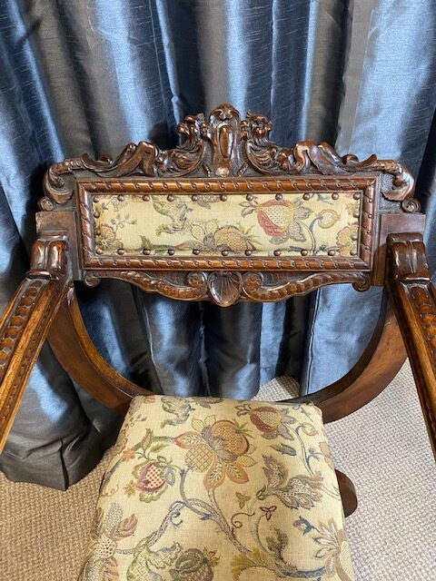 Walnut Carved Chair - Image 5