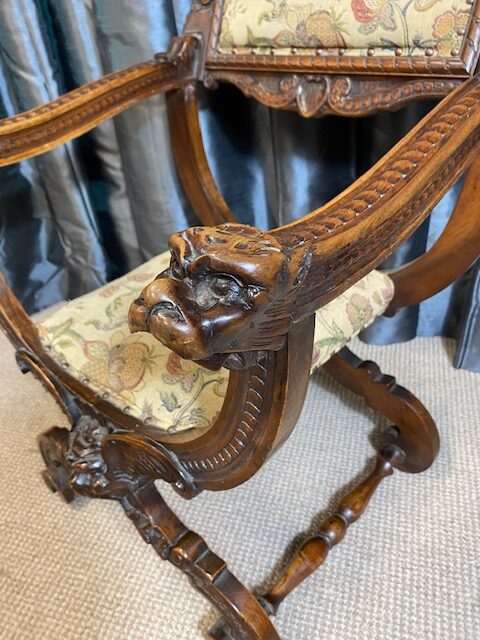 Walnut Carved Chair - Image 4