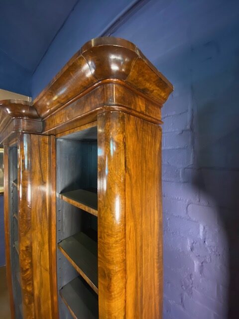 Burr Walnut Breakfront Bookcase - Image 4